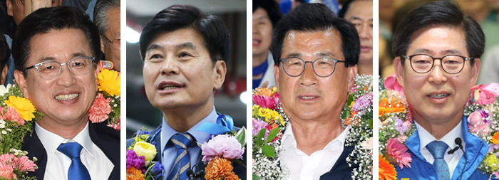 허태정 대전시장, 이춘희 세종시장, 이시종 충북지사, 양승조 충남지사