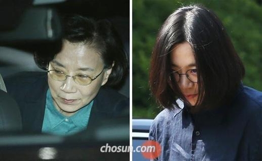 이명희 일우재단 이사장(왼쪽)과 장녀인 조현아 전 대한항공 부사장 / 남강호·박상훈 기자