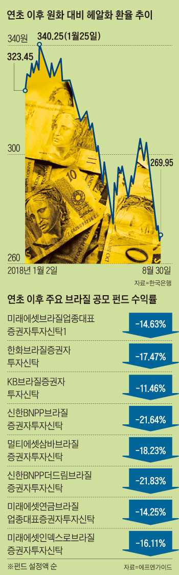 연초 이후 원화 대비 헤알화 환율 추이 그래프