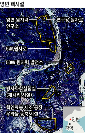 영변 핵시설 위성 사진