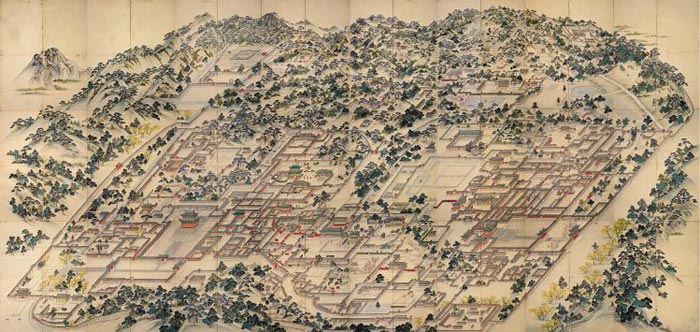 1800년대 창덕궁과 창경궁을 그린‘동궐도(東闕圖)’. 