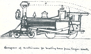 알렌이 1887년 조선서 체험한 온돌을 열차 난방에 적용해 설계한 온돌 열차 도면이다. 