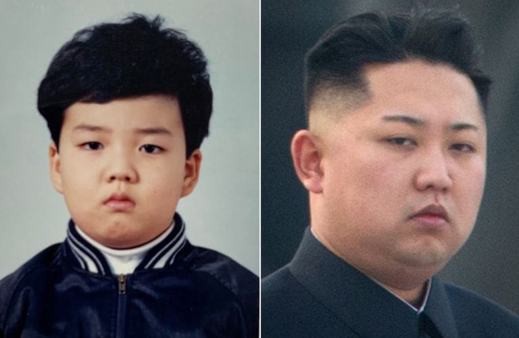 왼쪽은 김정은 북한 국무위원장의 어린시절 모습. 오른쪽은 그가 집권한 뒤인 2012년 촬영된 사진. /AFP 연합뉴스