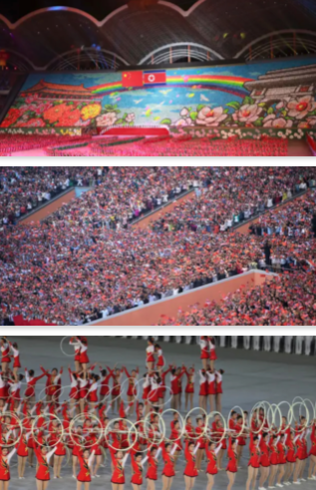시진핑 중국 국가주석이 20일 이틀간의 북한 국빈방문 일정에 들어갔다. 시 주석 부부는 평양 5.1 경기장에서 수만명이 참여하는 대형 집단체조와 에술 공연을 관람하는 것으로 첫날 일정을 마쳤다./신화망
