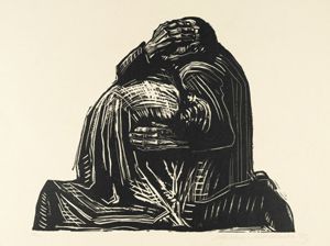 케테 콜비츠, 부모, 종이에 목판화, 1921~22년, 47.3×65.3cm, 뉴욕 근대미술관 소장.