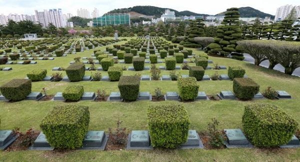 부산 남구 대연동 유엔기념공원. 6·25 전쟁 참전용사의 유해가 모셔져 있다. / 유엔기념공원 제공