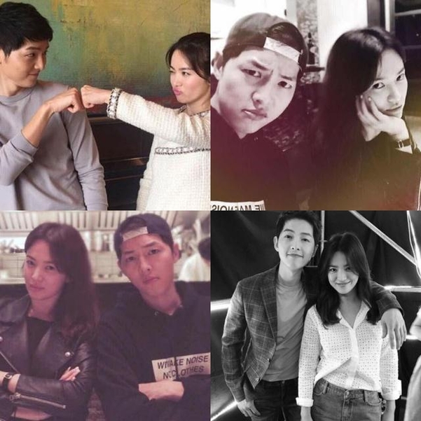 송중기·송혜교 커플이 2017년 7월 5일 결혼 발표를 하기 전까지 친분을 과시하며 서로의 인스타그램에 올린 사진들. /송중기·송혜교 인스타그램 캡처