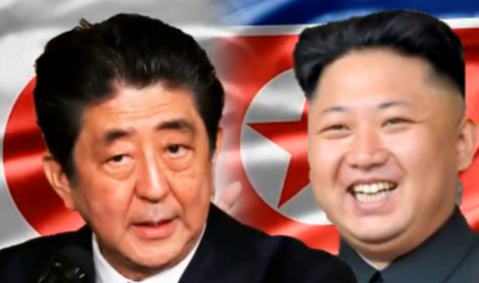  아베 신조(왼쪽) 일본 총리와 김정은 북한 국무위원장. /유튜브