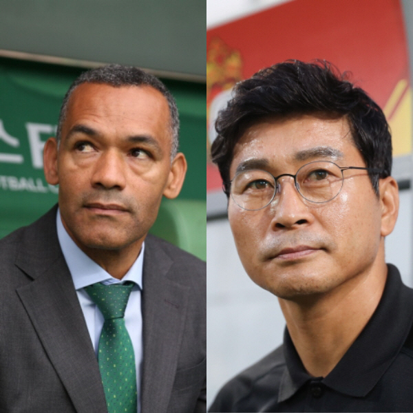 모라이스 감독과 김도훈 감독 사진제공=프로축구연맹