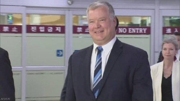20일 오후 김포공항을 통해 한국에 입국한 스티븐 비건 미 대북정책특별대표./NHK