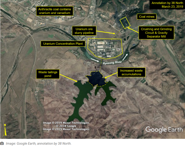 미국의 북한전문매체 38노스는 상업위성 사진을 근거로 북한 평산 우라늄 공장에서 고농축 우라늄 생산활동을 계속하고 있다고 보도했다./38노스 제공