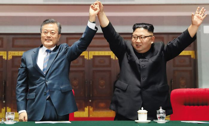 문재인 대통령과 북한 김정은 국무위원장