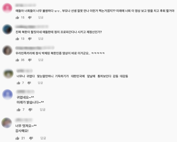 지난달 30일 유튜브 ‘주권방송’ 채널에 올라온 ‘검찰개혁 동요 메들리! 정치검찰 오냐오냐 압수수색 꿀꿀꿀~’ 영상에 달린 댓글 일부. /유튜브 캡처