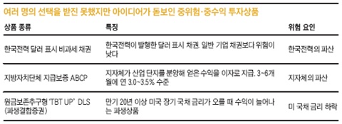 여러 명의 선택을 받진 못했지만 아이디어가 돋보인 중위험·중수익 투자상품