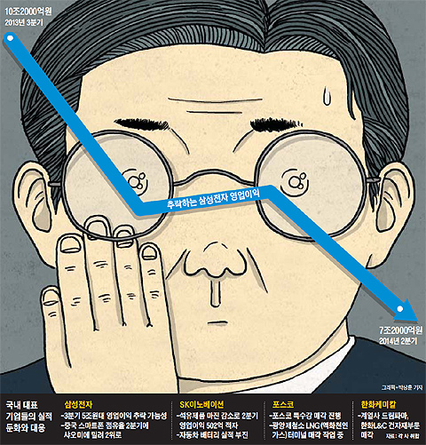 추락하는 삼성전자 영업이익. 국내 대표 기업들의 실적 둔화와 대응.