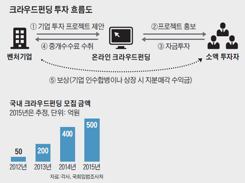 국내 크라우드 펀딩 모집 금액 그래프