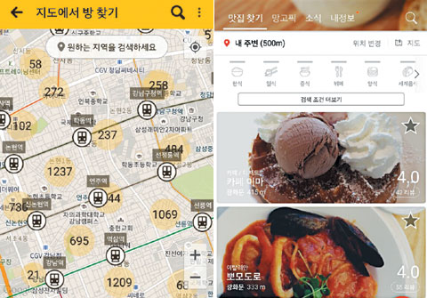 부동산 앱인 직방. 스마트폰으로 전국 각지에 나와 있는 부동산 매물을 확인할 수 있다.