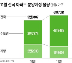 11월 전국 아파트 분양예정 물량