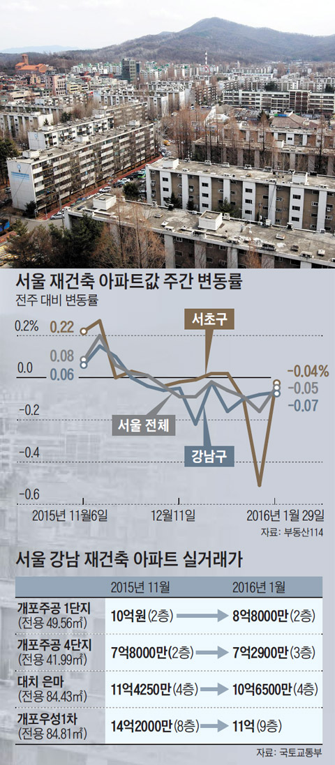 재건축을 추진 중인 서울 강남구 개포 주공아파트 1단지.