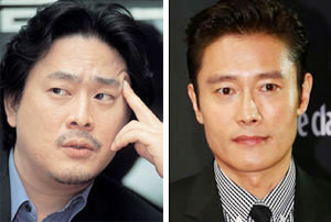 박찬욱(왼쪽), 이병헌.