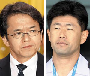 마루야마 고헤이(왼쪽), 다카하시 히데아키.