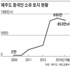 제주도 중국인 소유 토지 현황