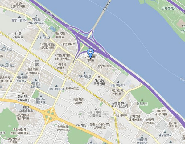 가양동 가양6단지 위치. /다음지도