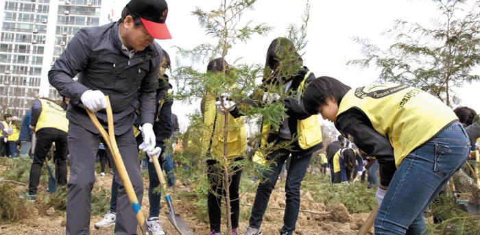 지난해 전국 지자체 243곳 가운데 이산화탄소 배출을 가장 많이 줄인 인천시는 ‘나무 3000만그루 심기 사업’도 추진하고 있다.