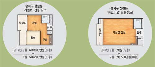 전용 40㎡ 이하 아파트 큰 인기