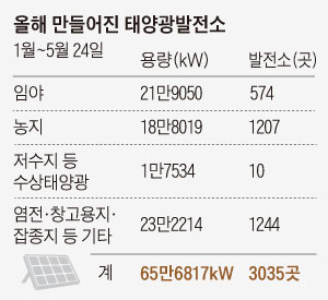 올해 만들어진 태양광발전소
