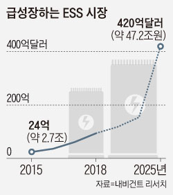 급성장하는 ESS 시장 그래프