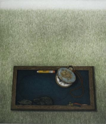 사라예보 동계 올림픽 포스터로 유명한 황규백의 메조틴트 판화.