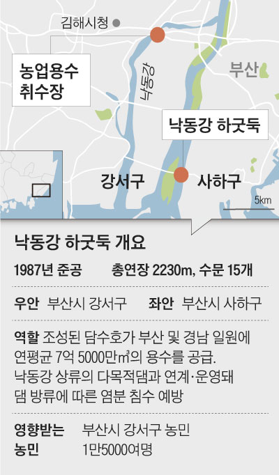 낙동강 하굿둑 개요 표