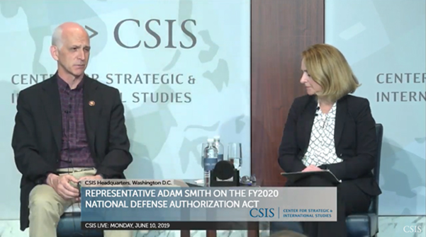 10일(현지시각) CSIS가 개최한 대담회에 참석한 애덤 스미스 하원군사위원장./RFA, CSIS 사이트 캡처