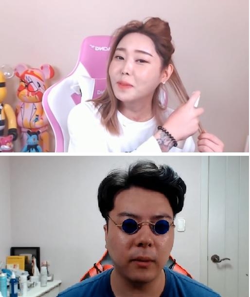 트랜스젠더 아프리카TV 방송인인 BJ꽃자(위)와 성매매 의혹을 제기한 유튜버 정배우 /꽃자 유튜브, 정배우 유튜브 캡처