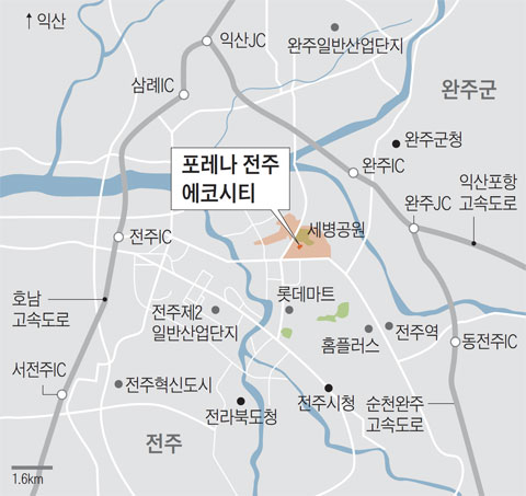 한화건설이 전북 전주 에코시티에 공급하는 ‘포레나 전주 에코시티’