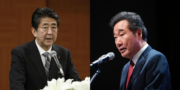 아베 신조 일본 총리(왼쪽)와 이낙연 국무총리/연합뉴스