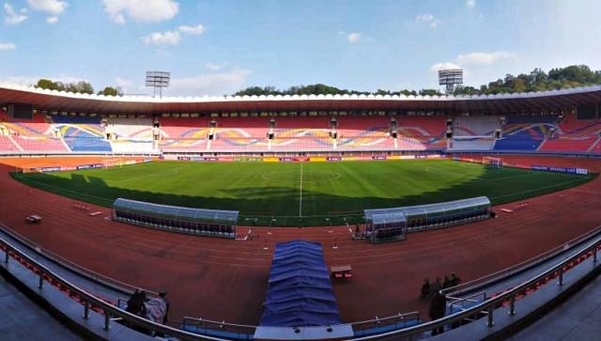 한국축구대표팀이 지난 15일 북한과 월드컵 축구 아시아 2차 예선전을 치른 김일성경기장. /연합뉴스