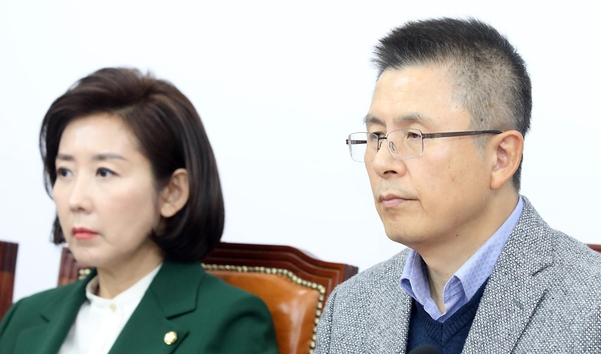 자유한국당 황교안(오른쪽) 대표와 나경원 원내대표/뉴시스