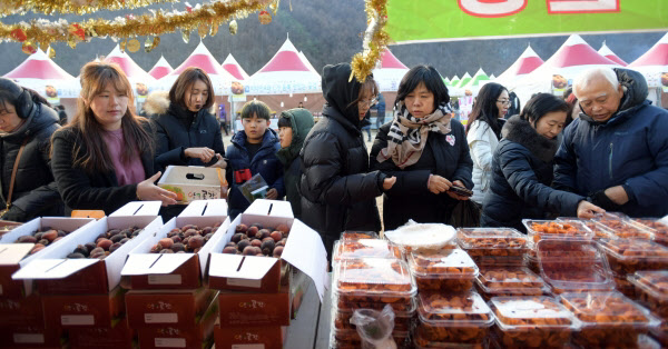 지난해 논산 양촌곶감축제장의 모습. /논산시 제공