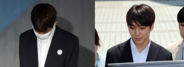 가수 정준영(왼쪽)과 최종훈. /연합뉴스