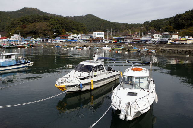 삼포마을 동쪽 방파제에서 본 마을 전경