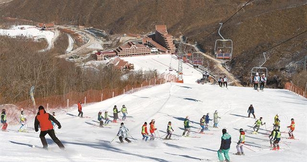 지난 2018년 북한 마식령 스키장에서 진행된 남북 공동 스키 훈련./원산=사진공동취재단