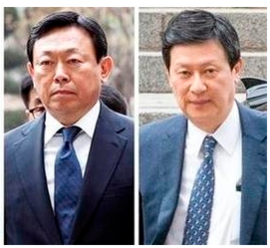 신동빈 롯데 회장, 신동주 롯데홀딩스 전 부회장./조선일보DB