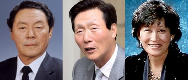 (왼쪽부터) 신춘호 농심 회장, 신준호 푸르밀 회장, 신정희 동화면세점 대표./조선DB