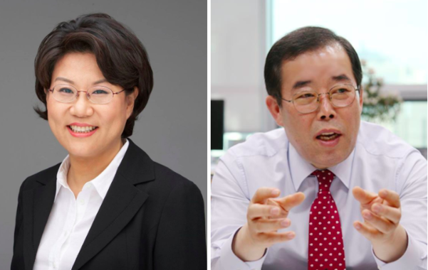 서울 서초갑 공천이 무산됐던 미래통합당 이혜훈 의원(왼쪽)이 서울 동대문을 경선에서 승리했다. 박성중 의원은 강석훈 전 의원과의 재경선 끝에 서울 서초을 후보로 확정됐다./조선일보DB