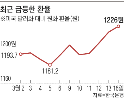 최근 급등한 환율