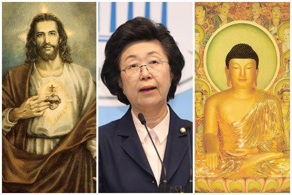 왼쪽부터 예수 그리스도, 이은재 의원, 석가모니/조선일보DB 등