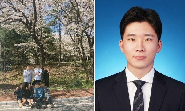공주대 지리학과 재학 시절홍준혁(뒷줄 왼쪽)씨와 취업 증명사진