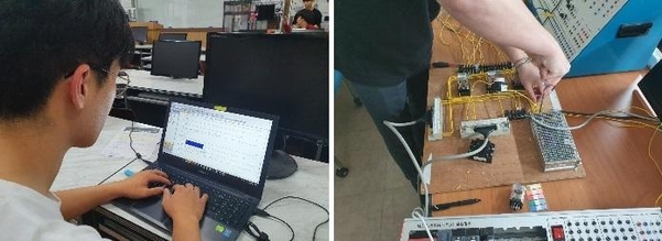 폴리텍대 재학 시절 공부와 실습하는 모습